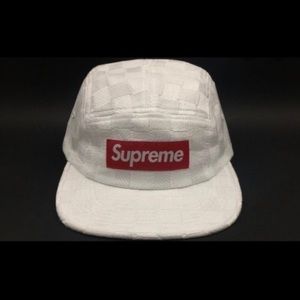 White Checkered Supreme Hat